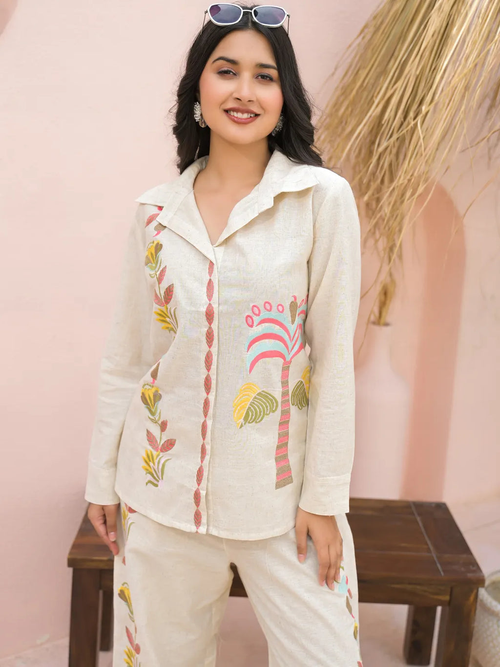 Ivory Bloom Resham Embroidered Co-ord Set