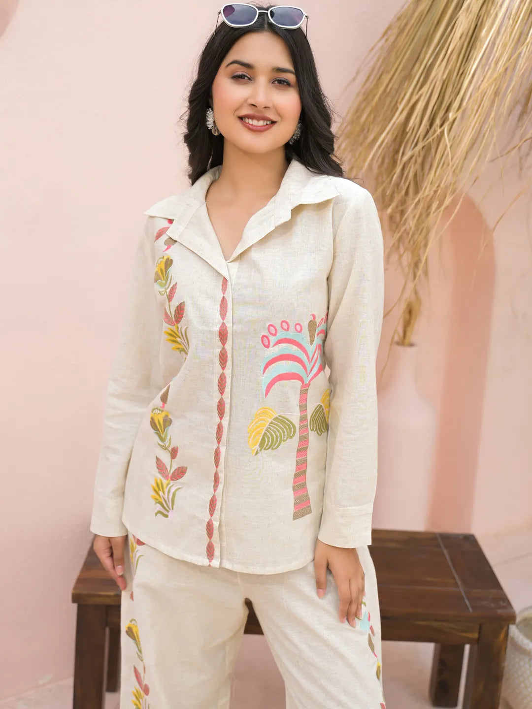 Ivory Bloom Resham Embroidered Co-ord Set